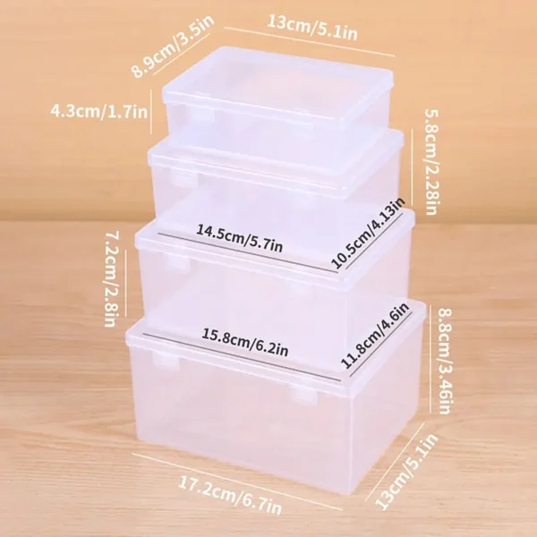 1PC Transparent PP Dual Fastened Transparent Display Box Jewelry Jewelry Container Jewelry Box Art DIY Parts Tool Storage Box - Image 5