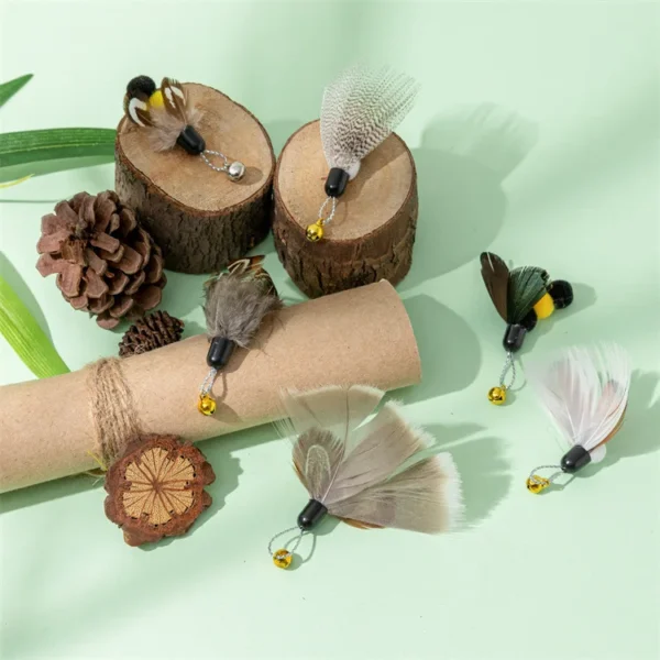 Interactive Cat Feather Toy Accessories False Toy with Bell Replacement Refill Training Kitten Toys - Image 3