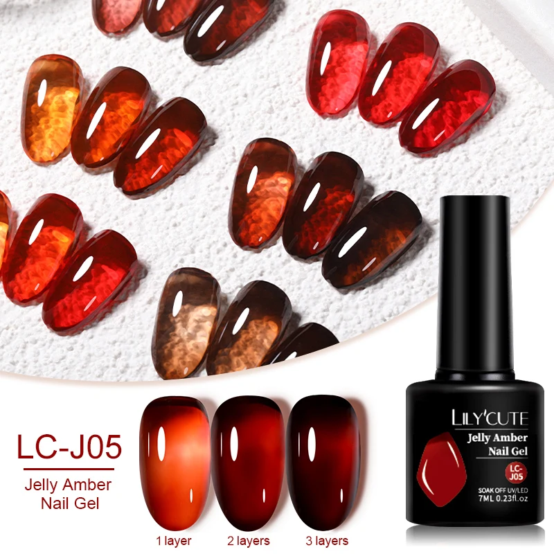 kf-Se7d8ee36710b4b01a1b95a7eacb39fc6p LILYCUTE 7ML Jelly Amber Gel Nail Polish Brown Crystal Translucent Dull Color Nail Art Gel Semi Permanent UV Gel Polish Varnish - Image 1