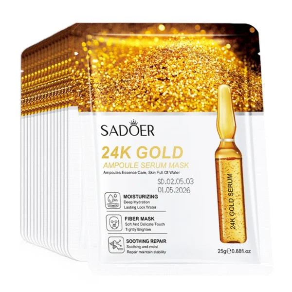 kf-Se7eb626244ea41dda161fb03f43ed3fdy 10pcs SAODER 24K Gold Facial Masks Face skincare Firming Moisturizing Nourishing Hydrating Face Mask Facial Skin Care Products - Image 1