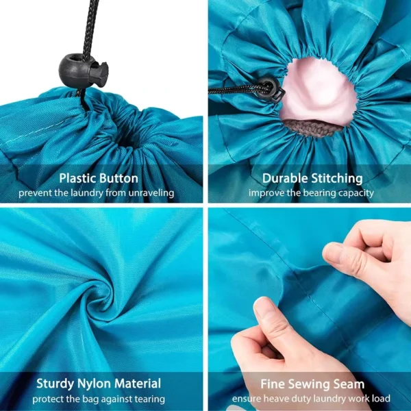 Smile Shape Nylon Laundry Bag Wash Me Travel Storage Pouch Machine Washable Dirty Clothes Organizer Wash Drawstring Bag - Image 3