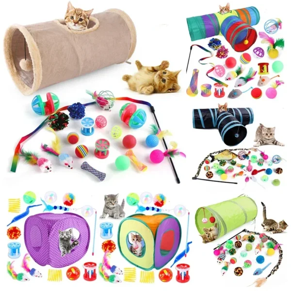 Cat Toys Mouse Shape Balls Foldable Cat Kitten Play Tunnel Chat Funny Cat Tent Mouse Supplies Simulation Fish Cat Accessories - Image 2