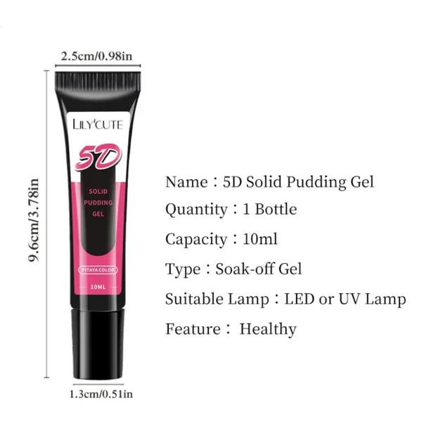 LILYCUTE 10ml 5D Solid Pudding Gel Nail Polish Tube Emboss Painting Gel Polish Translucent Jelly Gel Varnish DIY Nail Art Design - Image 5