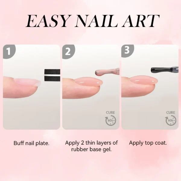 LILYCUTE 7ml Crystal Rubber Base Gel Nail Polish Natural Color Foil Effect Semi Permanent UV Gel Soak Off Self Leveling Nail Gel - Image 6