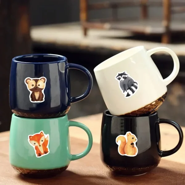 500Pcs/Roll Heterotypic Forest Animals Stickers 2.5cm/1.0'' Art Labels Learning Rewards, Adorn Gifts for Watercup Phone PC Pad - Image 5