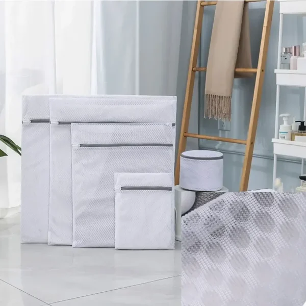 5Pcs Mesh Laundry Bags Durable Honeycomb Mesh Laundry Organizer Bags Reusable Washing Machines Bag - Image 2