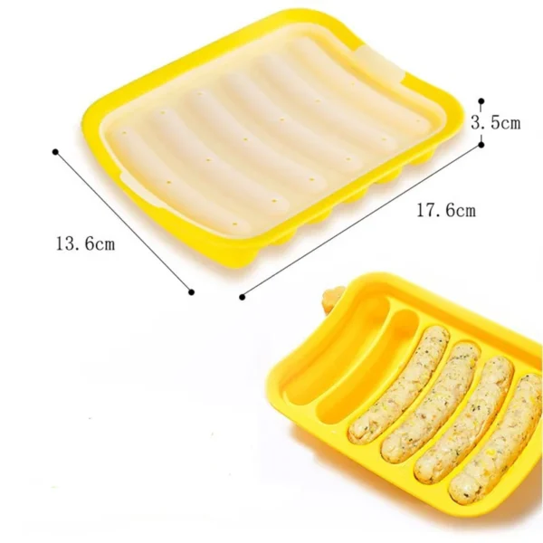 Sausage Maker Mould 6 Cavity Silicone DIY Ham Hot Dog Making Moulds With Lid Kitchen Household Sausages Cake Baking Tools Molds - Image 6