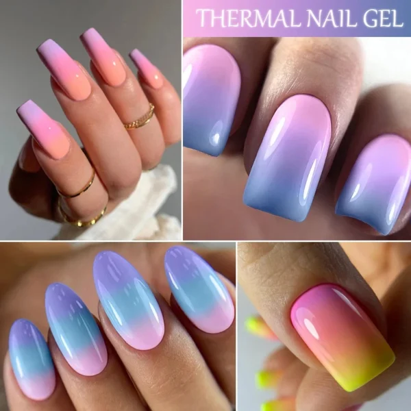 LILYCUTE 7ML Thermal Gel Nail Polish Ultra-thin Temperature Color Changing Gel Polish Semi Permanent UV Gel Nail Art Gel Varnish - Image 4