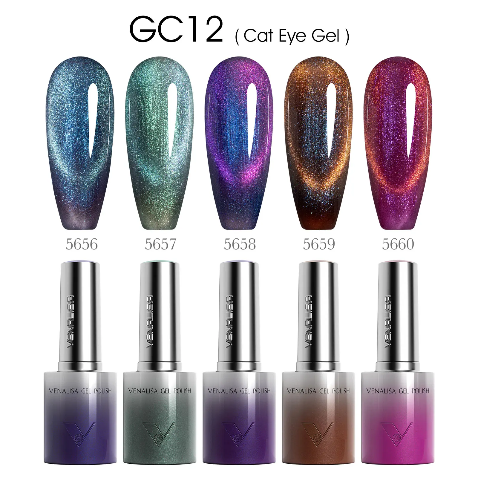 kf-Sef074fcb2901443daa325403932b84266 VENALISA HEMA FREE TPO FREE New Kit Dark Red Cat Eye Gel Nail Polish Ultra Glitter Diamond Gel UV LED Soak Off Nail Manicure - Image 1