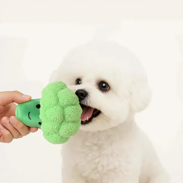 Plush Broccoli Dog Toy, Squeaky Chew Toy for Large Dogs & Corgis, Boredom Relief Companion Toy, Pet Molar Teething Supplies - Image 4