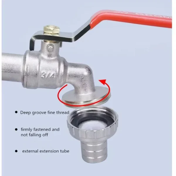 1PC Durable IBC Tank Tap Adapter S60*6 Coarse Thread to 1/2'' 3/4'' Connector Replacement Valve Garden Home Valve Fitting Faucet - Image 4