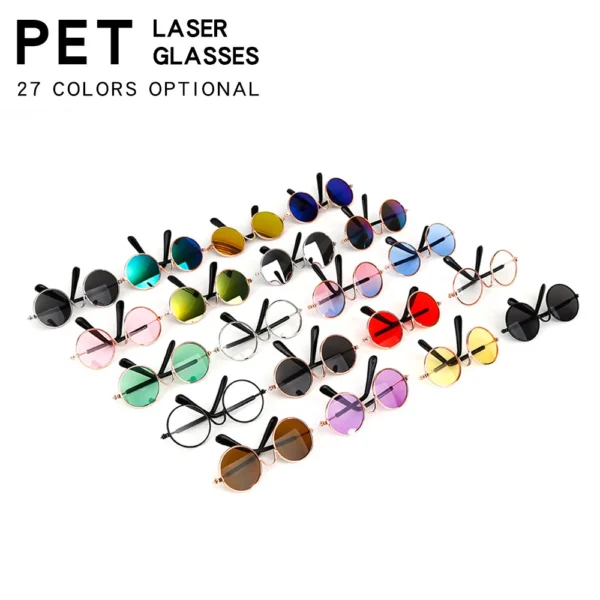 Cute Vintage Round Cat Sunglasses Pet Photos Props Reflection Eyewear Glasses for Cats Small Dog Pet Dog Cat Accessories - Image 2