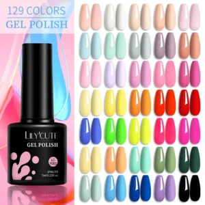 LILYCUTE 7ML Nail Gel Polish Glitter Sequins Gel Long Lasting Soak Off UV LED DIY Nail Art Gel nail supplies for professionals