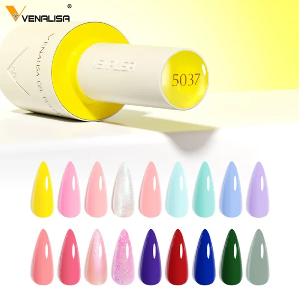 VENALISA 10ml Nail Gel Polish Pastel Pink Base French Nail Art with Rainbow Crystals Soak Off UV LED Long Lasting Semi Permanent - Image 5