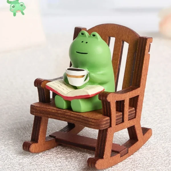 Frog Rocker Chair Cute Japanese Healing Small Decoration Office Desktop Decoration Car Center Control Decoration - Image 3