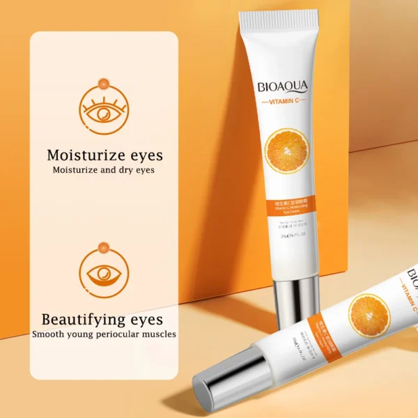 BIOAQUA Vitamin C Eye Cream Under Eye Dark Circle Remover Moisturizes Brightening Eyes Contour Eyes Skin Care Products - Image 3