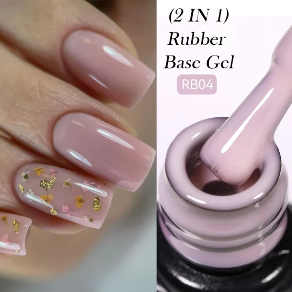 LILYCUTE Nude Crystal Rubber Base Gel Nail Polish Natural Color Semi Permanent UV Gel Soak Off Self Leveling Nail Gel Varnishes - Image 2