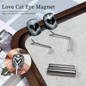4pcs Nail Art Magnet Set With Iron Wire Cat's Eye Magnetic Rod Strong Heart-Shaped Magnet Cat's Eye Polishing Effect Nail Tools