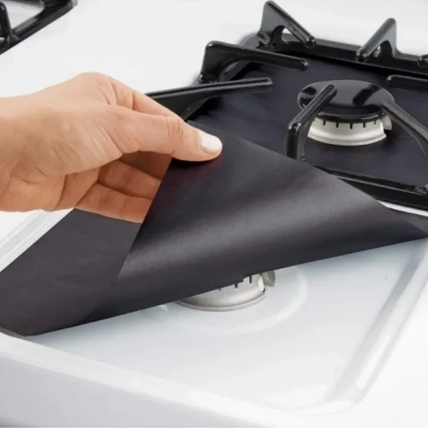4pcs Heat-resistant Stove Burner Covers Reusable, Non-Stick stove burner covers protector 10.6'' x 10.6'' - Image 6