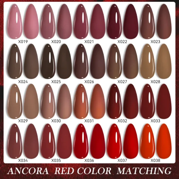 LILYCUTE Ancora Red Autumn Winter Gel Nail Polish Semi Permanent Soak Off UV LED Gel Varnish Manicure Nail Supplies - Image 6