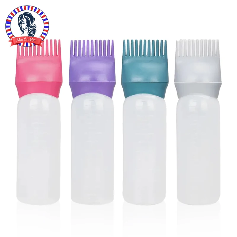 kf-Sf412977372084c02a79996b7680a72baV 120ml 4.06oz Squeeze Applicator Bottle Oil Plastic Hair Dye Bottle Bottle Hair Coloring Dyeing Bottle Hairdressing Styling Tools - Image 1