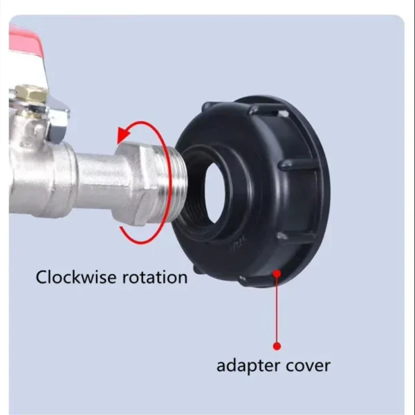 1PC Durable IBC Tank Tap Adapter S60*6 Coarse Thread to 1/2'' 3/4'' Connector Replacement Valve Garden Home Valve Fitting Faucet - Image 2