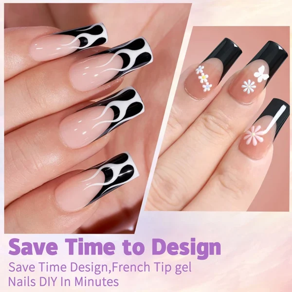 150pcs/Boxed French Gel Tips Press On Nails Black Coffee Almond Nails 15 Sizes Pre-applied Fake Nails For Manicure Extension - Image 5