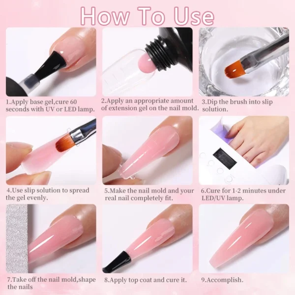 LILYCUTE Extension Nail Gel Polish Glitter Vernis Semis Permanent UV Gel For Manicure Nail Art Prolong Construction Gel - Image 3
