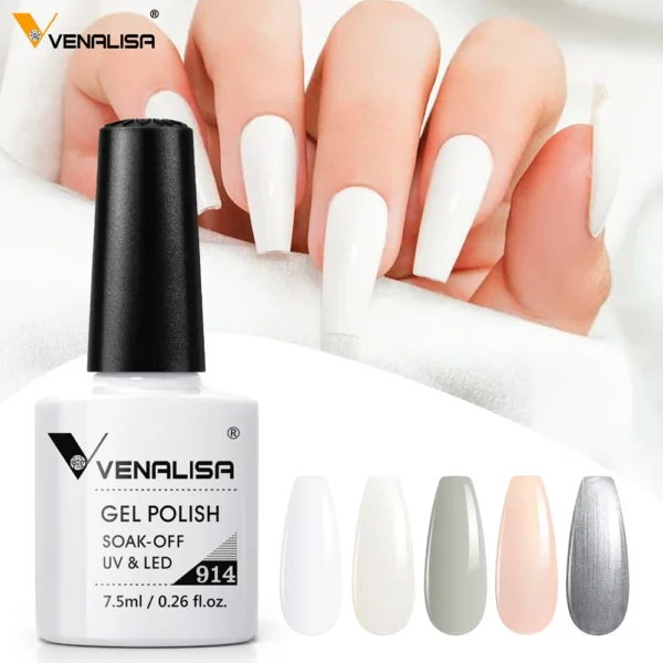 2pcs*7.5ml Venalisa Nude Color Gel Base Nowipe Top Coat Soak Off UV LED Gel Nail Polish Cosmetics Nail Art Manicure Nail Varnish - Image 6