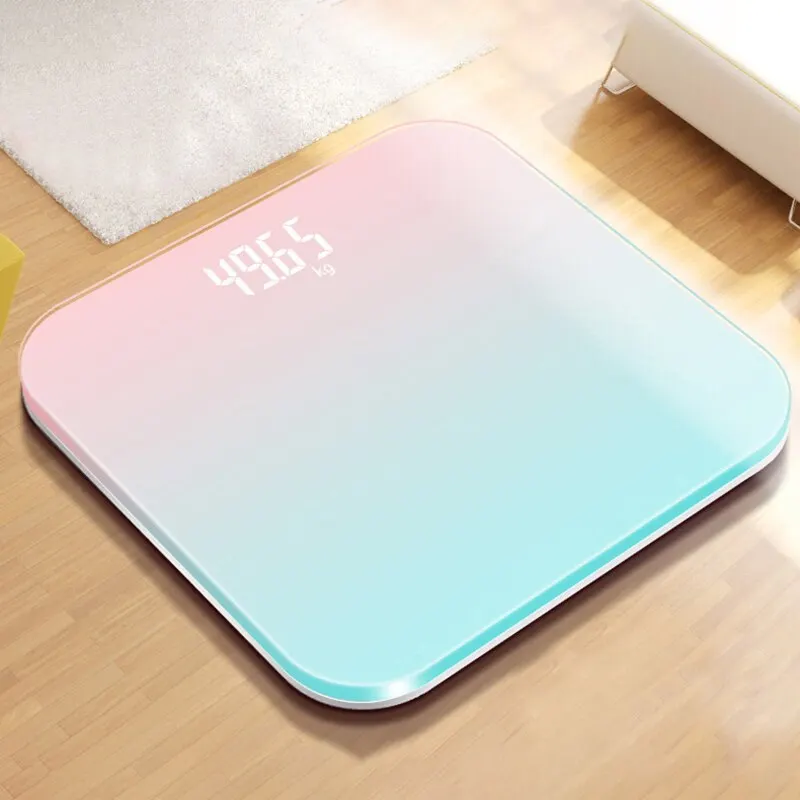 kf-Sf7997326960d4e2f933e62227418e2bam Gradient Color Intelligent LCD Electronic Scale Digital Display Glass Weight Scale Balance Body Electronic Scale For Weight Meas - Image 1