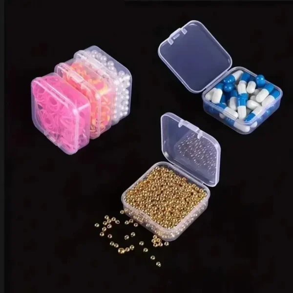 Transparent Plastic Box, Packaging Box, Female Jewelry Portable Handheld Diy Handmade Material Desktop Storage Set Box - Image 6