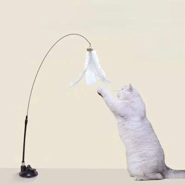 Interactive Cat Toy Handfree Cat Stick Playing Kitten Playing Teaser Wand Toy Suction Cup Bird/Feather Cat Wand Pet Supplies - Image 3