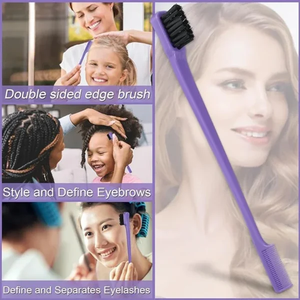 5/6 Pcs Comb Set Detangling Hair Brush Curly Hair Curved Rat Tail Comb Set Edge Hair Brush Curly Hair Brush Hair Salon Tools - Image 4