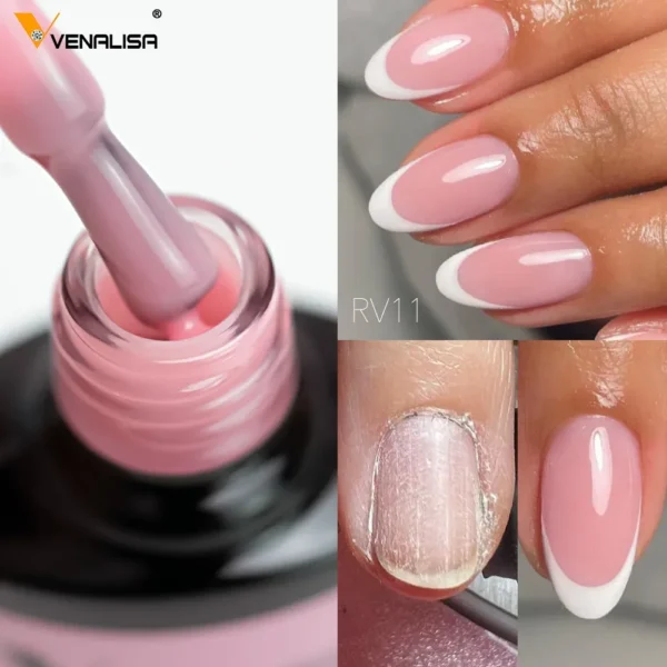 VENALISA Color Rubber Base Coat Jelly Color Semi Transparent Nail Gel Polish 7.5ml Gellack Great Coverage Beauty Nail Manicure - Image 2