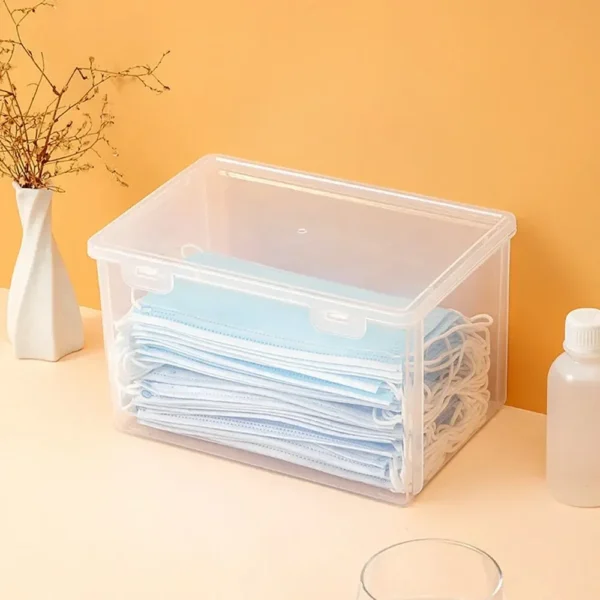 2PCS Transparent Large Capacity Mask Storage Box Household Mask Nose Medicine Storeage Compartment - Image 3