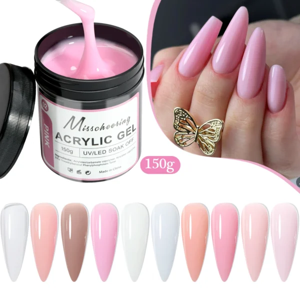 kf-Sfb8364fcee5e4e8494dc11a290131525p 150g Large Capacity Nail Extension Gel Acrylic Semi-Permanent UV/LED Gel Varnish Suitable for DIY Design Nail Art Extension Tool - Image 1