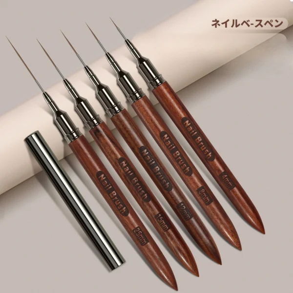 kf-Sfc644b7507854f189a349f9c9d51a05ee 1 Pc Round Wooden Handle Art Eyeliner Pen DIY Painting Brush Line Drawing Stripe Flower Painting Brush Nail Eyeliner Pen 5 Sizes - Image 1