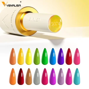 VENALISA 10ml Nail Gel Polish Pastel Pink Base French Nail Art with Rainbow Crystals Soak Off UV LED Long Lasting Semi Permanent