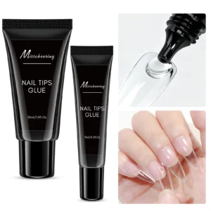 15/30ml Solid Gel Nail Glue for Press on Nails for Soft Gel Nail Tips 20g Strong Adhesive Rhinestone Glue Gel for Nail Charms