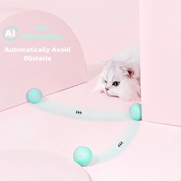 Electric Cat Ball Toys Automatic Rolling Smart Cat Toys Interactive for Cats Training Self-moving Kitten Toys for Indoor Playing - Image 3
