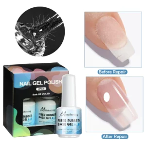 2Pcs 15ml Fiberglass Rubber Base Gel Nail Polish For Broken Nail Repaired Clear Quick Building Soak Off Construction Gel Varnish