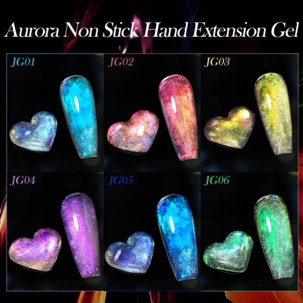 LILYCUTE 7ml Aurora Non Stick Hand Solid Extension Nail Gel Polish Glitter Effect For Carving Flower 3D Shaping Acrylic Hard Gel - Image 3