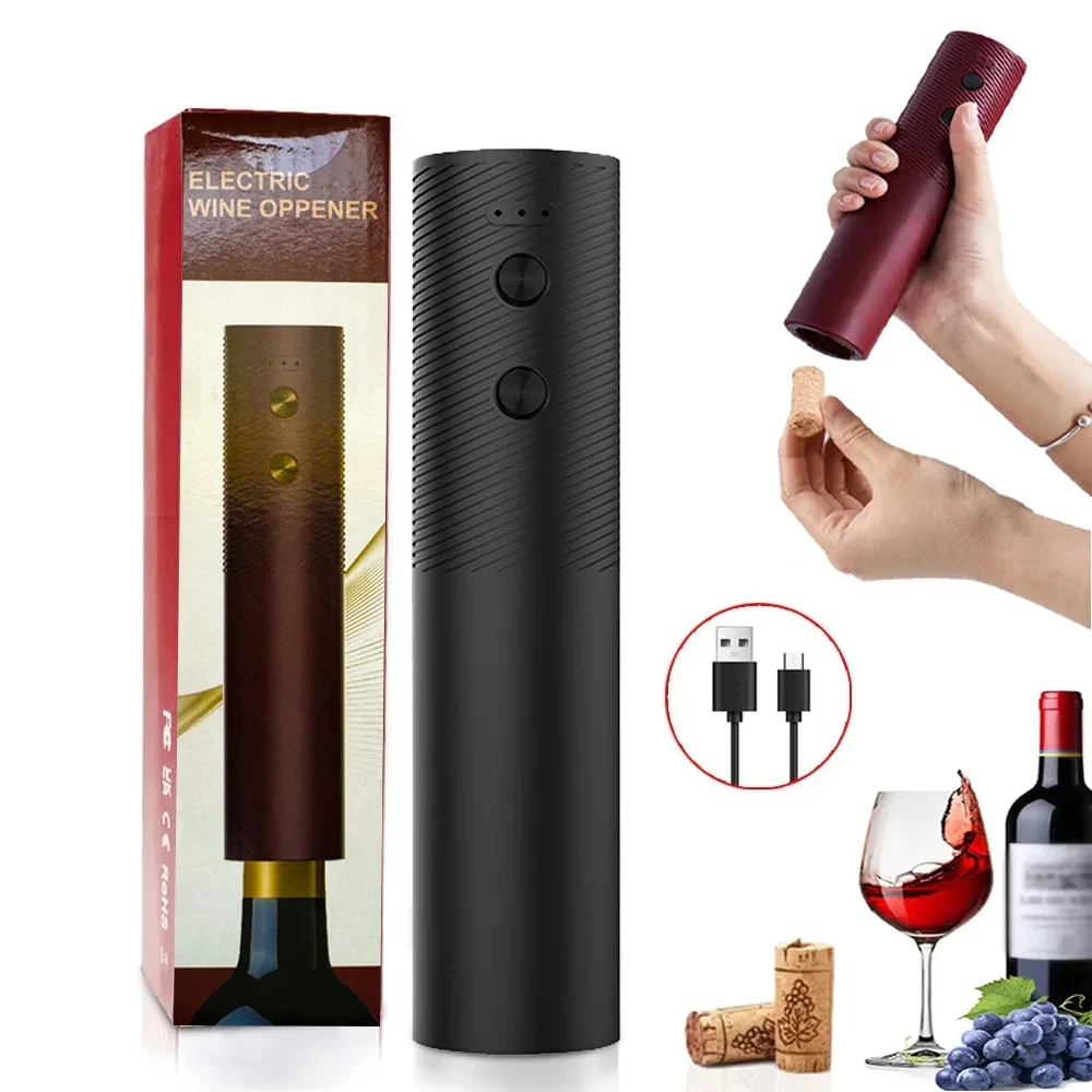 Electric Wine Bottle Opener Automatic Red Wine Corkscrew Rechargeable Wine Opener One-click Button Wine Tools Kitchen Products Electric Wine Bottle Opener Automatic Red Wine Corkscrew Rechargeable Wine Opener One-click Button Wine Tools Kitchen Products - Image 1