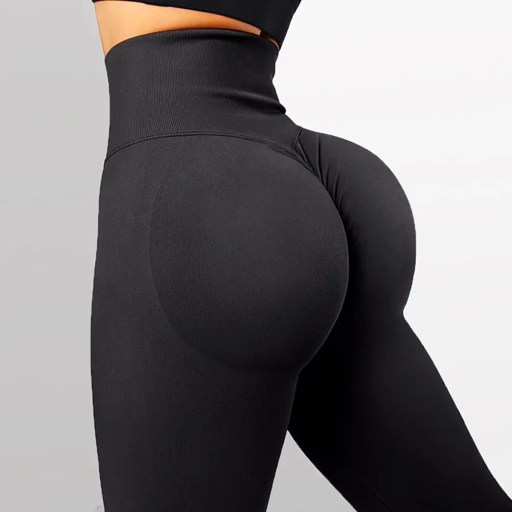 Knitted Seamless Fitness Leggings GYM Pants Women High Waist Push Up Leggings Tight Peach Buttocks Yoga Pants Knitted Seamless Fitness Leggings GYM Pants Women High Waist Push Up Leggings Tight Peach Buttocks Yoga Pants - Image 1