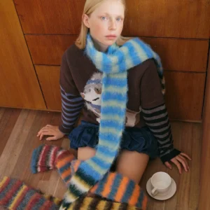 Luxury Brand Cashmere Women Stripe Scarf Winter Warm Shawl and Wrap Bandana Pashmina Female Foulard Square Thick Blanket Poncho