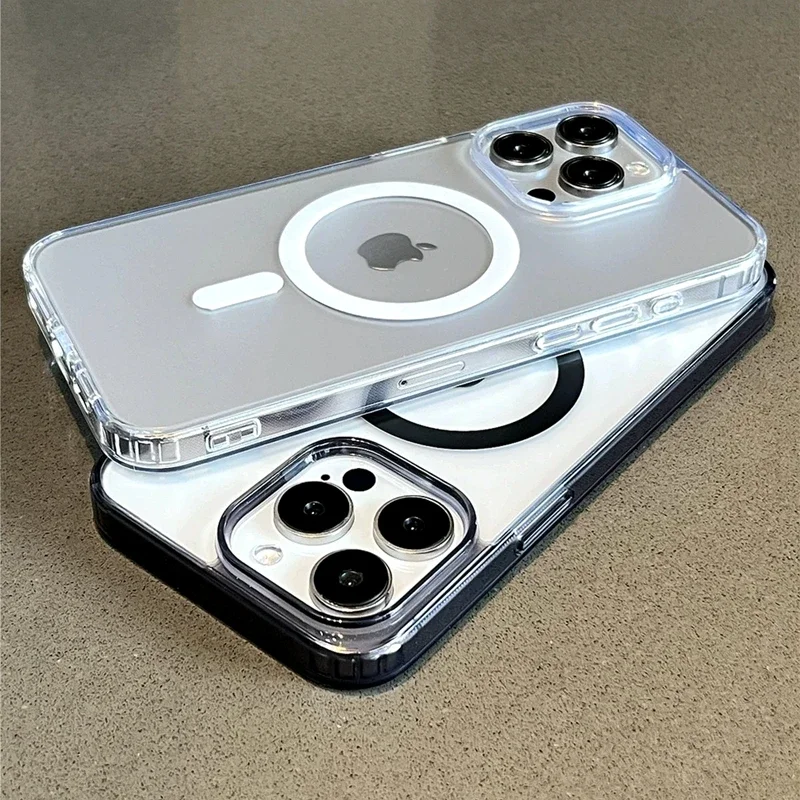 Luxury Matte Magsafe Wireless Charging Phone Case For iPhone 11 12 13 14 15 16 Pro Max Plus Bumper Magnetic Transparent Cover Luxury Matte Magsafe Wireless Charging Phone Case For iPhone 11 12 13 14 15 16 Pro Max Plus Bumper Magnetic Transparent Cover - Image 1