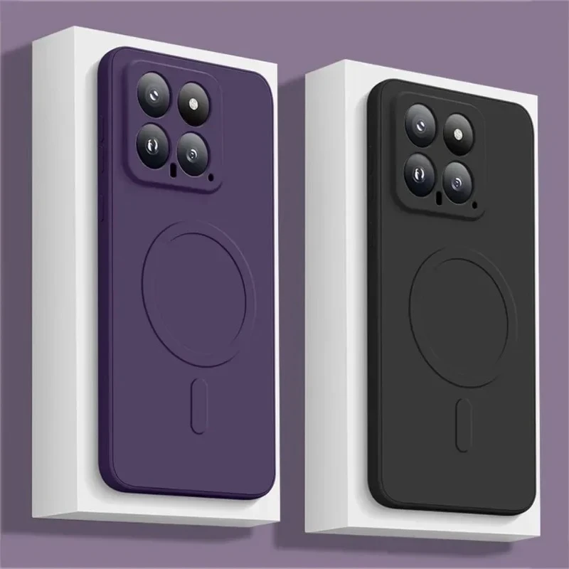 Original for Magsafe Magnetic Wireless Charging Case For Xiaomi 15 Ultra 14 14Pro Mi 13 Liquid Silicone Candy Soft Bumper Cover Original for Magsafe Magnetic Wireless Charging Case For Xiaomi 15 Ultra 14 14Pro Mi 13 Liquid Silicone Candy Soft Bumper Cover - Image 1