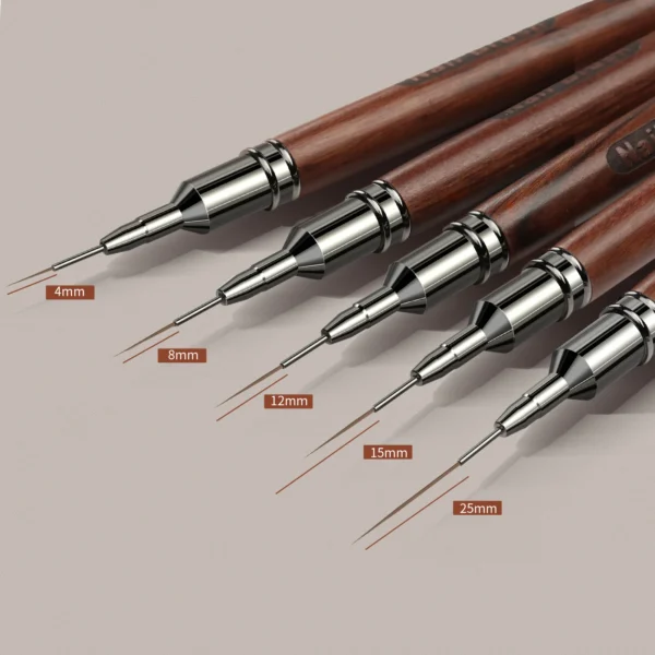 1 Pc Round Wooden Handle Art Eyeliner Pen DIY Painting Brush Line Drawing Stripe Flower Painting Brush Nail Eyeliner Pen 5 Sizes - Image 4