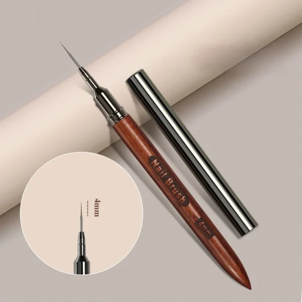 1 Pc Round Wooden Handle Art Eyeliner Pen DIY Painting Brush Line Drawing Stripe Flower Painting Brush Nail Eyeliner Pen 5 Sizes - Image 5