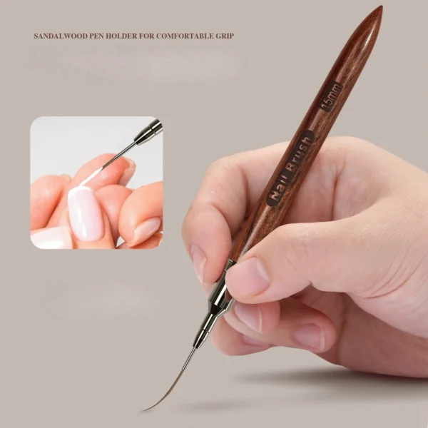 1 Pc Round Wooden Handle Art Eyeliner Pen DIY Painting Brush Line Drawing Stripe Flower Painting Brush Nail Eyeliner Pen 5 Sizes - Image 2